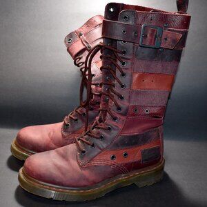 RARE Dr Martens Women's 14 Eye Thema Greenland and Multi Leathers Boots 8